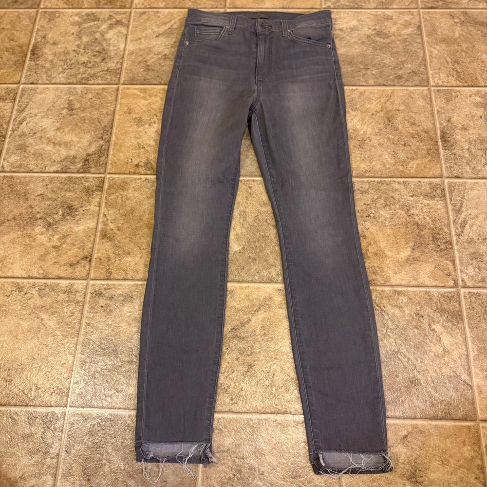 Joes Jeans Lacey High Rise Skinny Grey Raw Hem Denim Pants TGRLAC5748 Womens 26
